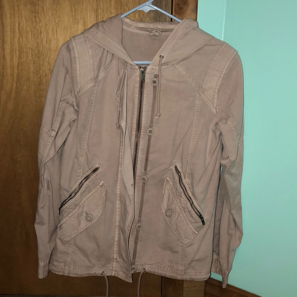 Dusty rose pink fall jacket